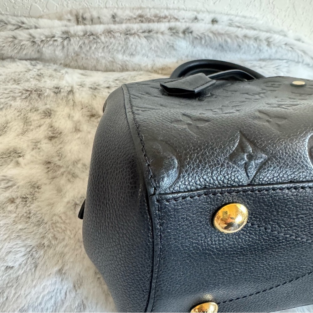 LV LOUIS VUITTON MONOGRAM BLACK EMPREINTE MONTAIGNE BB CROSSBODY. P0068 - Picture 14 of 17